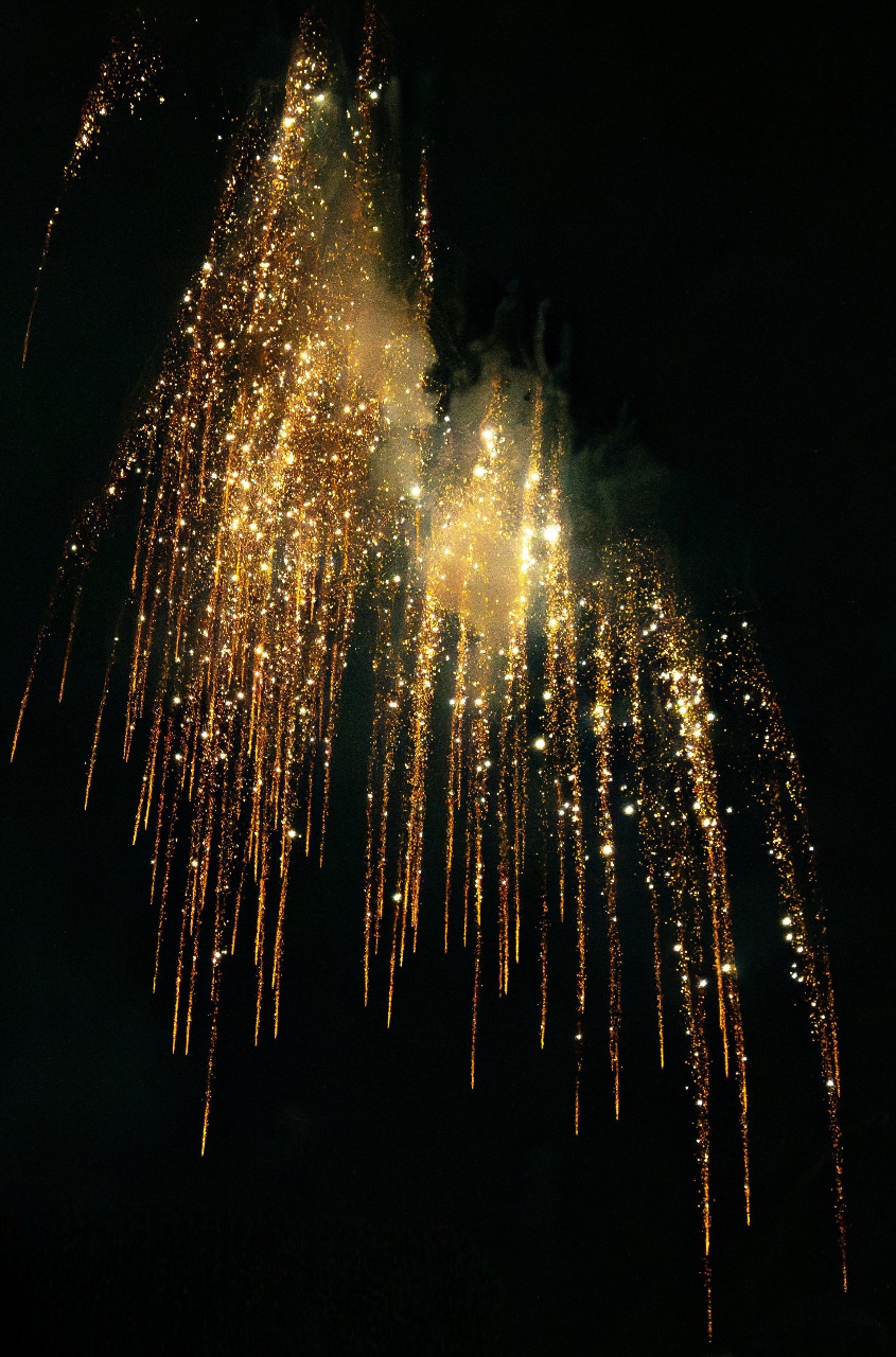 Elegant fireworks waterfall